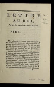 Tapa de Lettre au roi