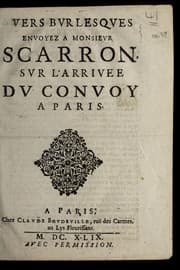 Tapa de Vers burlesques enuoyez a Monsieur Scarron