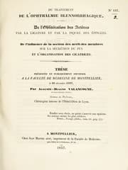 Tapa de Du traitement de l'ophthalmie blennorrhagique, de l'oblit©♭ration des art©·res par la ligature et par la piq© re des ©♭pingles, de l'influence de la section des nerfs des membres sur la s©♭cretion du pus et l'organisation des cicatrices