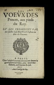 Tapa de Les voevx des Princes, aux pieds du Roy