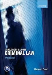 Tapa de Card, Cross & Jones Criminal law