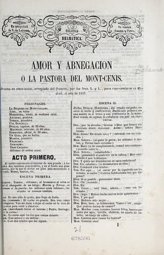 Tapa de Amor y abnegación, o, La pastora del Mont-Cenis