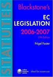 Tapa de Blackstone's EC Legislation 2006-2007