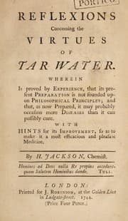 Tapa de Reflexions concerning the virtues of tar water ... With hints for its improvement, so as to make it a most efficacious and pleasant medicine