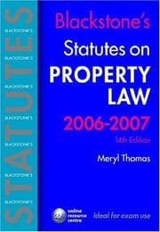 Tapa de Blackstone's Statutes on Property Law 2006-2007 (Blackstone's Statute Book S.)