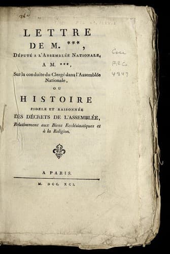 Tapa de Lettre de M.***, de pute  a l'Assemble e nationale