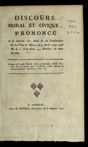 Tapa de Discours moral et civique