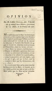 Tapa de Opinion de M. l'abbe  Sieyes, sur l'arre te  du 4, relatif aux di mes, prononce  le 10 aou t, a   la se ance du soir