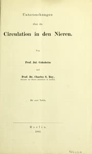Tapa de Untersuchungen uber die Circulation in die Nieren