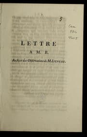 Tapa de Lettre a M. R.
