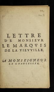 Tapa de Lettre de Monsieur le marquis de la Vieuuille