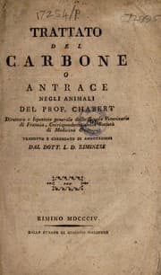 Tapa de Trattato del carbone o antrace negli animali ...