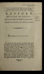 Tapa de Rapport de Fouche (de Nantes) sur la situation de Commune-Affranchie