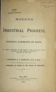 Tapa de Modern industrial progress and the influences accelerating its march