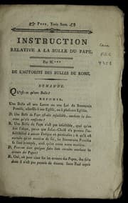Tapa de ... Instruction relative a la bulle du pape