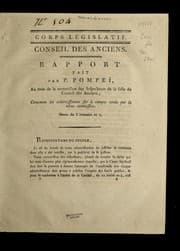 Tapa de Rapport fait par P. Pompei , au nom de la Commission des inspecteurs de la salle du Conseil des anciens, contenant les e claircissemens sur le compte rendu par la me me commission