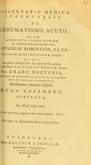 Tapa de Dissertatio medica inauguralis, de rheumatismo acuto
