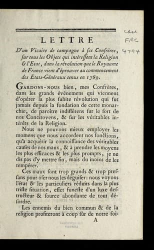 Tapa de Lettre d'un vicaire de campagne