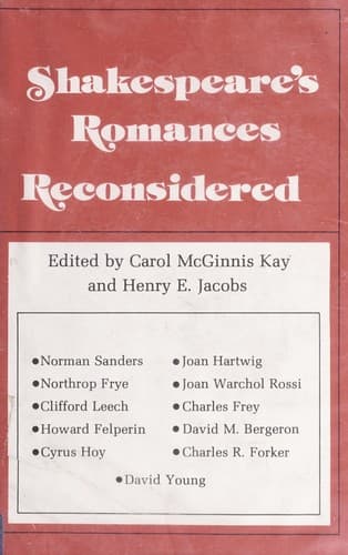 Tapa de Shakespeare's romances reconsidered