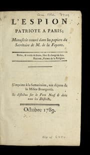 Tapa de L'espion patriote a Paris