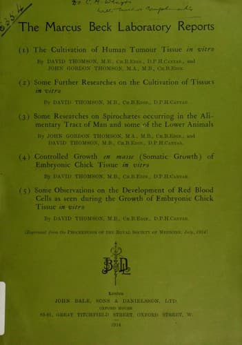 Tapa de The Marcus Beck Laboratory reports
