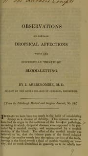 Tapa de Observations on certain dropsical affections which are successfully treated by blood-letting