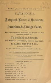 Tapa de Catalogue of autograph letters & documents, and American & foreign coins ...