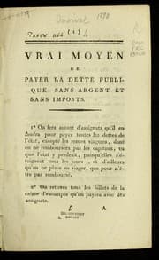 Tapa de Vrai moyen de payer la dette publique, sans argent et sans imposts