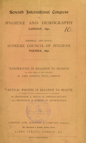 Tapa de Handwriting in relation to hygiene