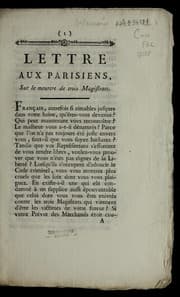 Tapa de Lettre aux Parisiens sur le meurtre de trois magistrats