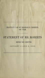Tapa de Election case of Brigham H. Roberts of Utah