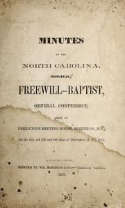 Tapa de Minutes of the North Carolina, Original Freewill-Baptists, general conference