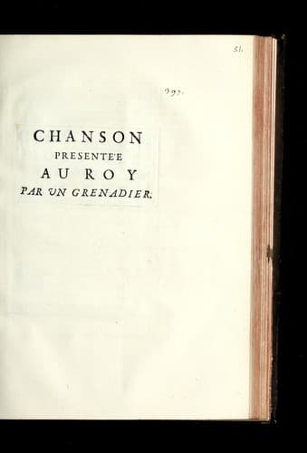Tapa de Chanson presente e au roy
