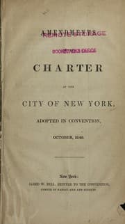 Tapa de Amendments to the Charter of the city of New York