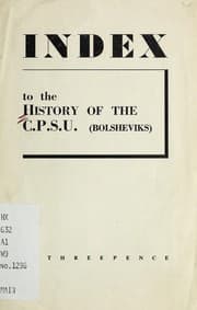 Tapa de Index to the history of the C.P.S.U. (Bolsheviks)