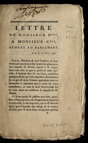 Tapa de Lettre de Monsieur D***