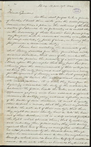 Tapa de [Letter to] Friend Garrison