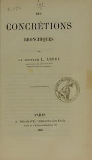 Tapa de Des concr©♭tions bronchiques
