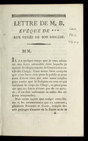 Tapa de Lettre de M. B. E ve que de ***