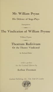 Tapa de Mr. William Prynn, his defence of stage-plays