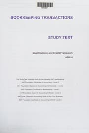 Tapa de Bookkeeping Transactions : Qualifications and Credit Framework