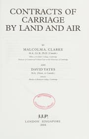 Tapa de Contracts of Carriage by Land and Air
