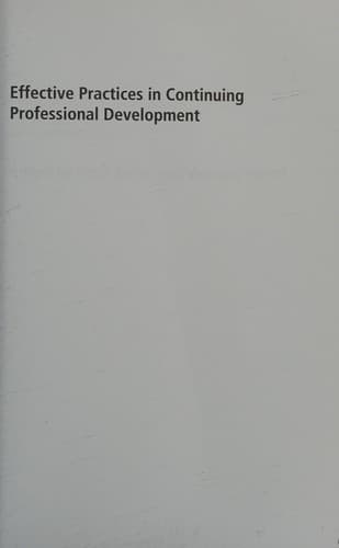 Tapa de Effective practices in continuing professional development