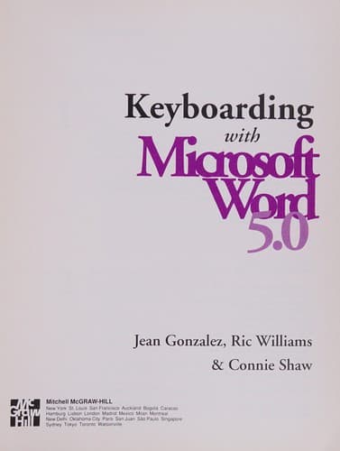 Tapa de Keyboarding with Microsoft Word 5.0