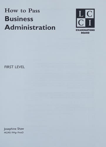 Tapa de How to Pass Business Administration First Level