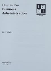 Tapa de How to Pass Business Administration First Level