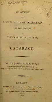 Tapa de An account of a new mode of operation for the removal of the opacity in the eye called cataract
