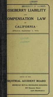 Tapa de Roseberry liability and compensation law of California (effective September 1, 1911)