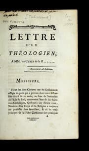 Tapa de Lettre d'un the ologien, a MM. les cure s de la R--