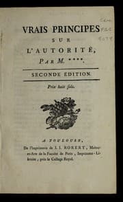 Tapa de Vrais principes sur l'autorite
